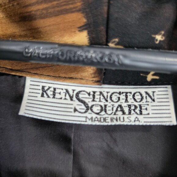 Womens Vintage Kensington Square Brown & Black Abstract Print Jacket Size 5X - Picture 2 of 6